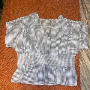 madswell blue and white top.